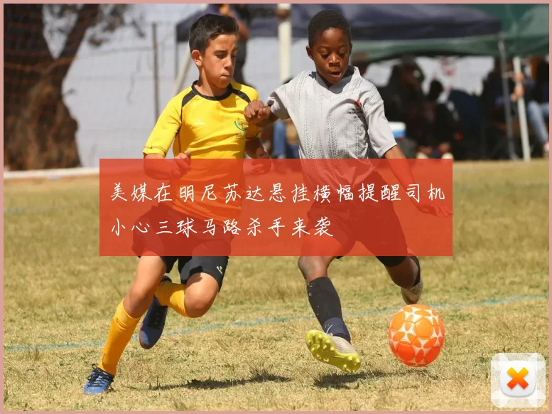 美媒在明尼苏达悬挂横幅提醒司机小心三球马路杀手来袭